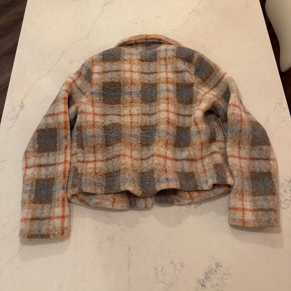 EN SAISON Plaid Faux Shearling Jacket In Multi Size Small - Picture 6 of 8